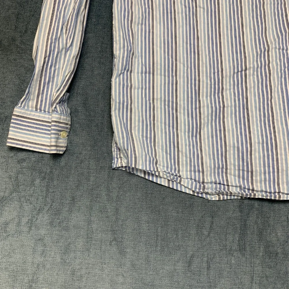 Banana Republic Shirt Mens Large Multicolor Striped Cotton Non Stretch Button Up